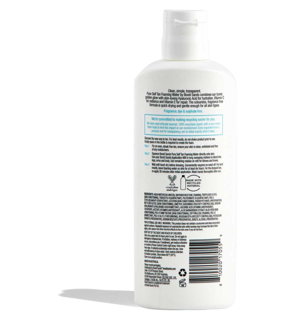 Bondi Sands Pure Self Tan Foaming Water Light/Medium 200ml
