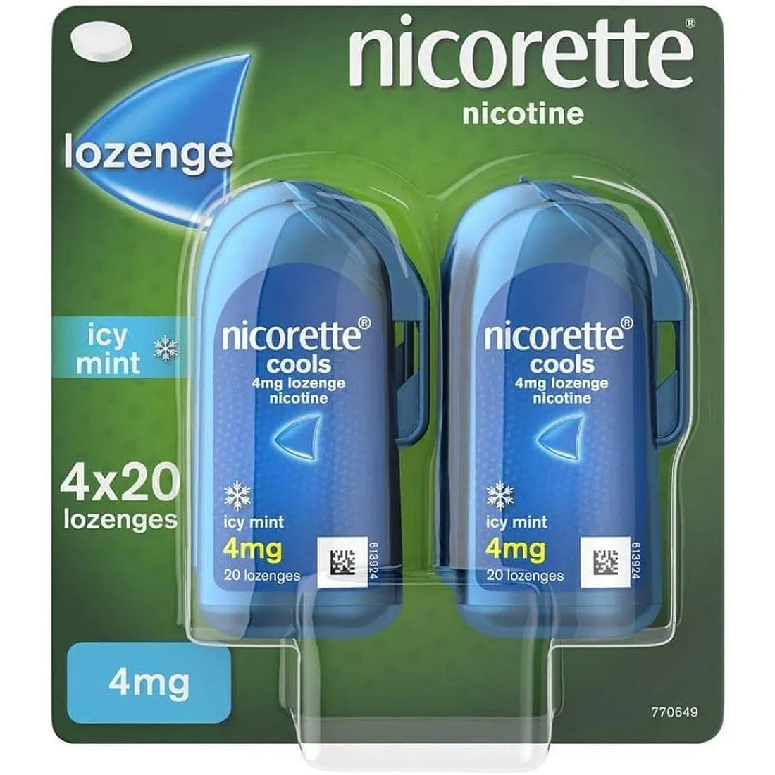 Nicorette 2mg Lozenges Icy Mint 4x20 Pack