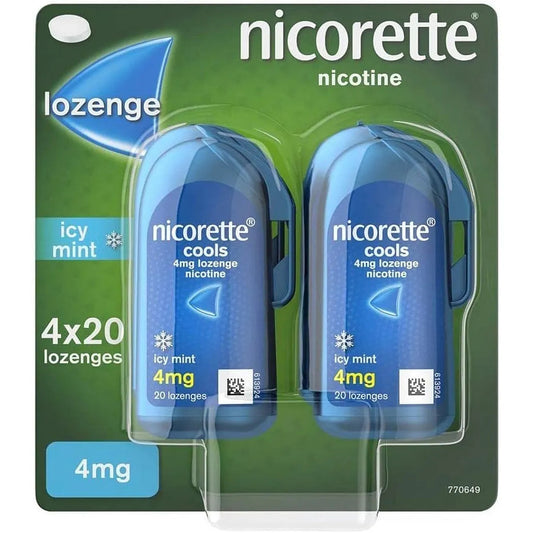 Nicorette 2mg Lozenges Icy Mint 4x20 Pack