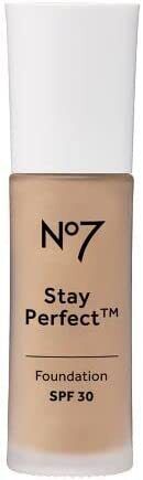 No7 Stay Perfect Foundation Medium Coverage SPF30 30ml (Choose Shade)