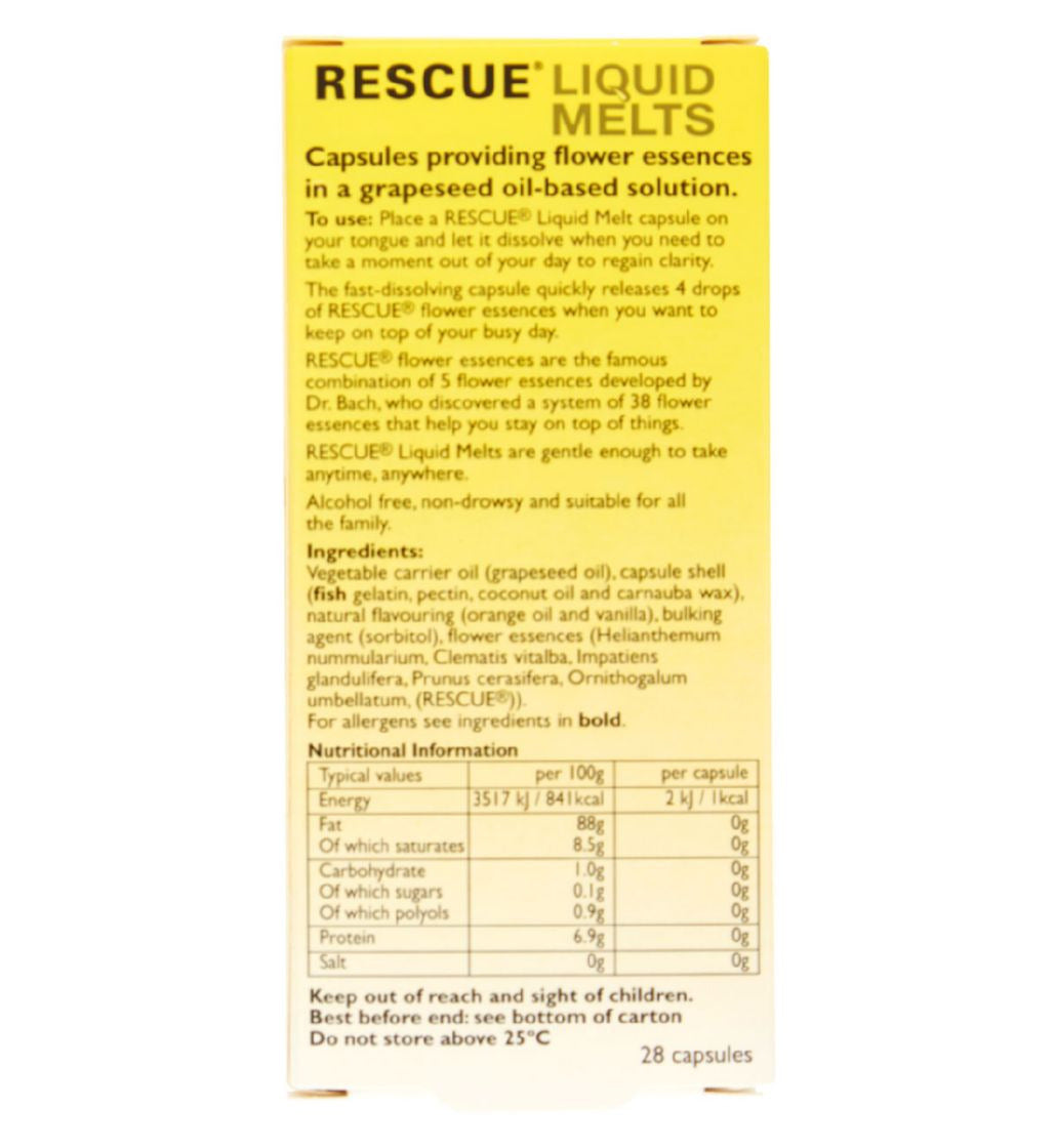 Bach Rescue Liquid Melts 28 Caps