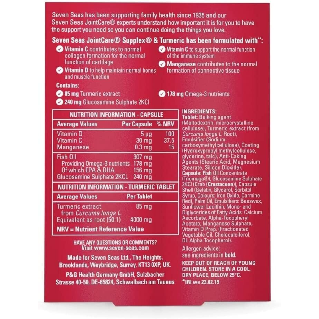 Seven Seas JointCare Supplex and Turmeric 4000mg 30 Day Duo Pack