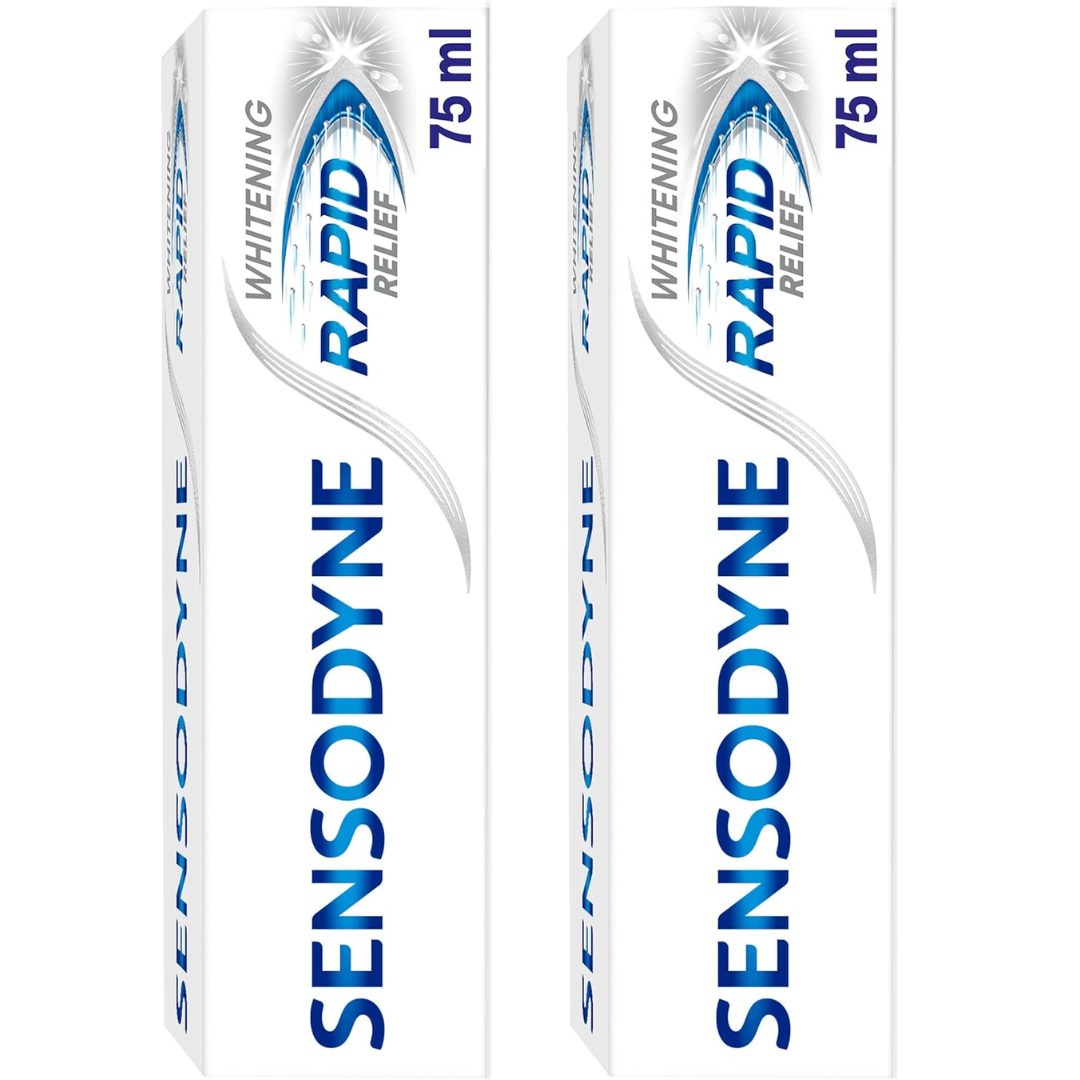 Sensodyne Sensitive Rapid Relief Whitening Toothpaste 2 x 75ml