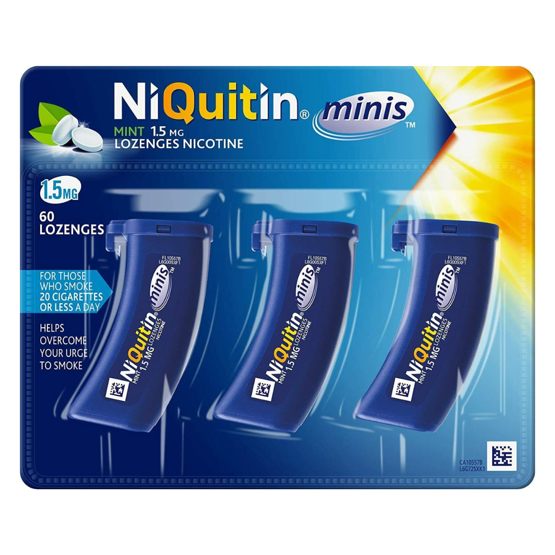 NiQuitin Minis Mint 1.5mg Nicotine 60 Lozenges