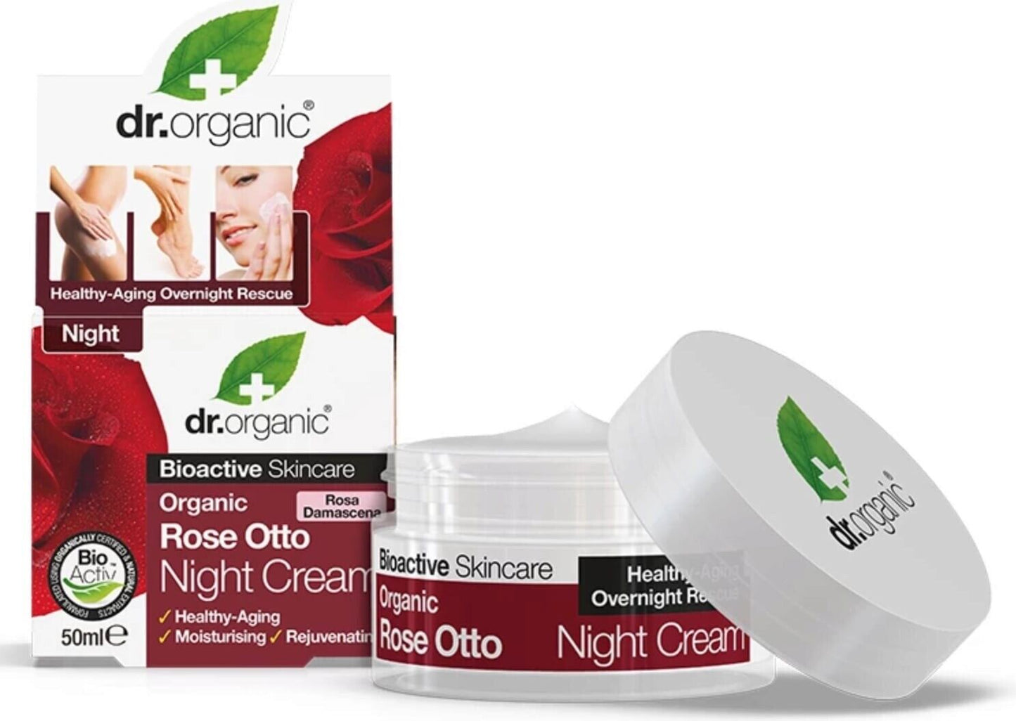 Dr Organic Bioactive Rose Otto Night Cream 50ml [Pack of 2]