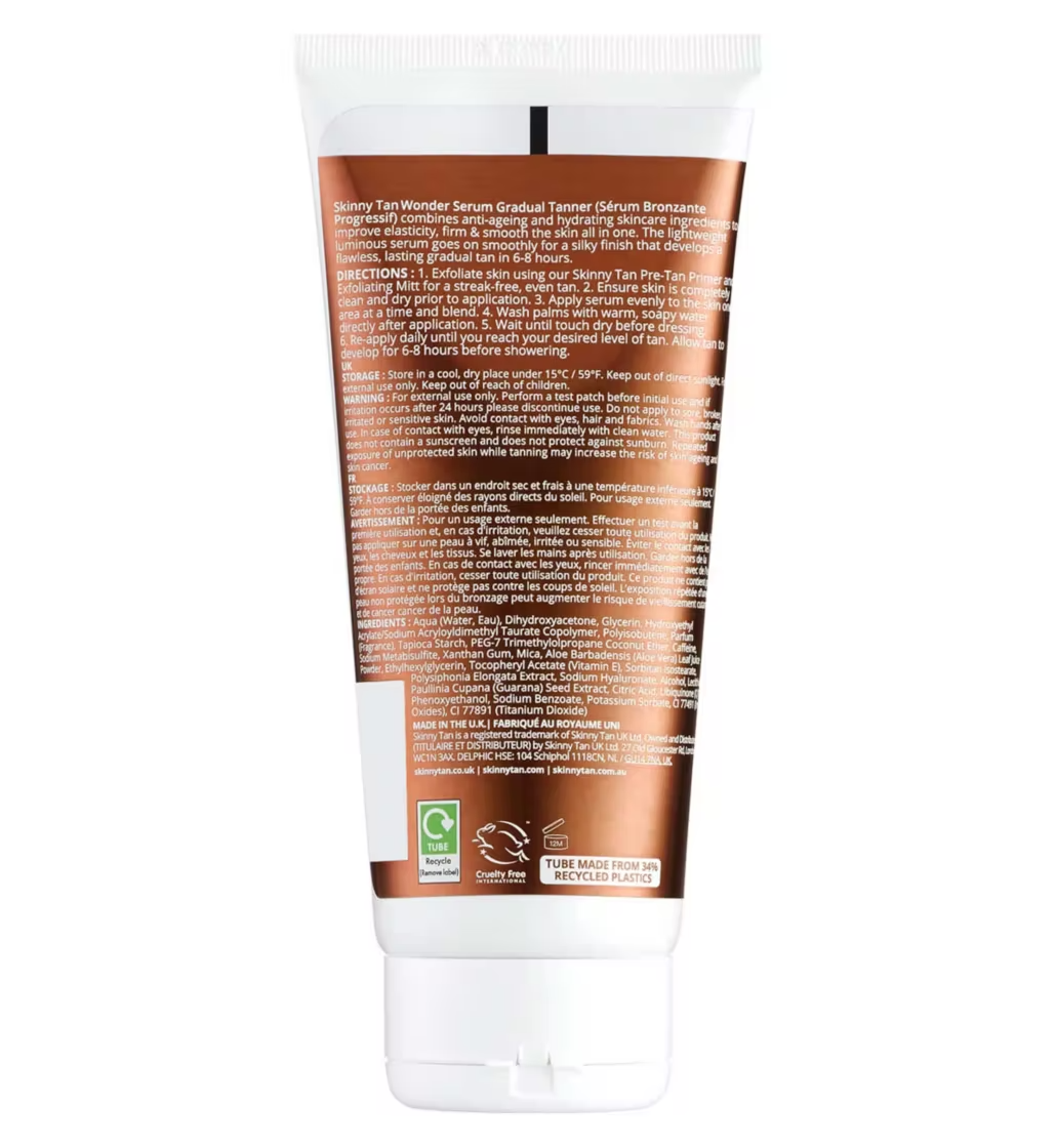 Skinny Tan & Tone Wonder Serum Gradual Tanner 200ml [Pack of 1 2 3]