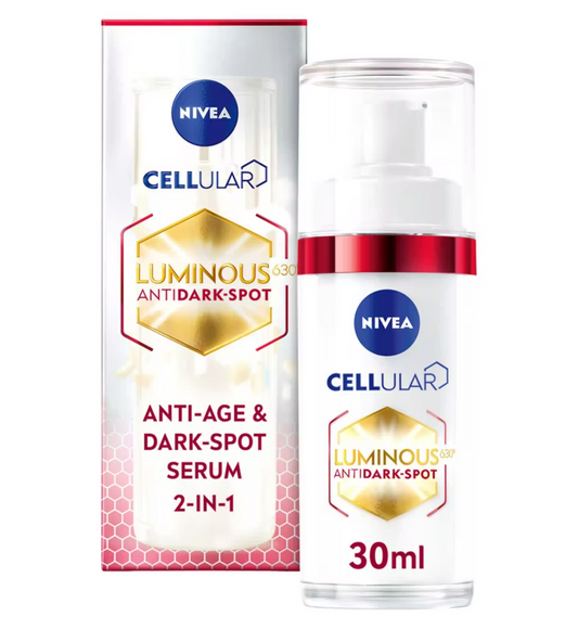 Nivea Cellular Luminous630 Anti Age & Dark Spot 2 in 1 Serum 30ml [Pack 1 2 3]