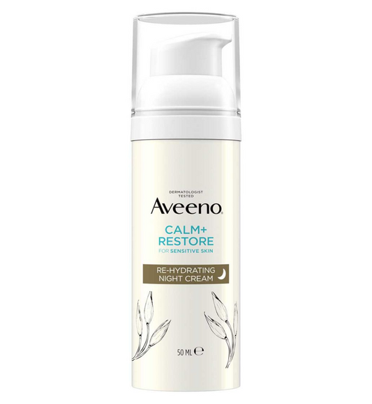 Aveeno Face Calm + Restore Re-Hydrating Night Cream 50ml [Pack 1 2 3]