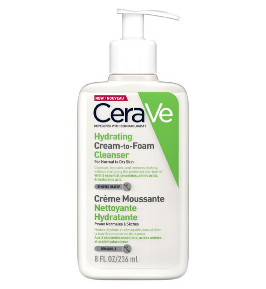 Cera Ve Hydrating Cream-to-Foam Cleanser 236ml [Pack 1 2 3 & Bundle]