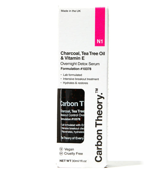 Carbon Theory Overnight Charcoal Vitamin E Tea Tree Oil Detox Serum 30ml