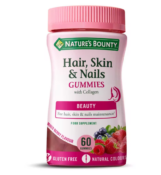 Nature’s Bounty Hair, Skin & Nails Gummies Mixed Berry 60 [Pack size 1 2 3]
