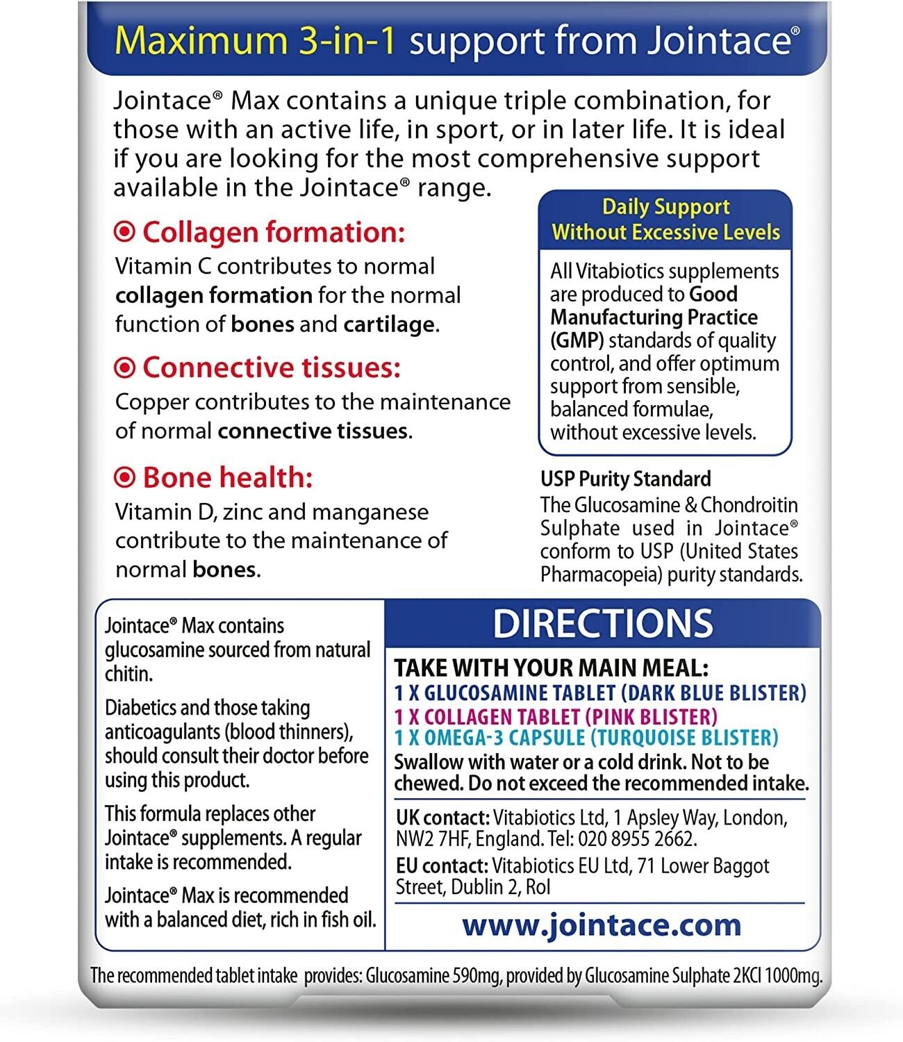 Vitabiotics Jointace Max Triple Pack 84 Tablets