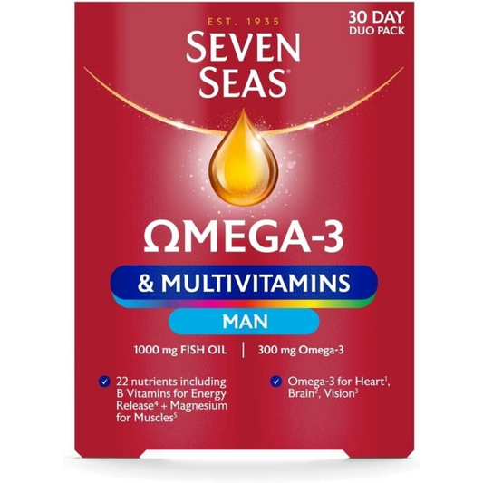 Seven Seas Omega-3 & Multivitamin Man 1000mg Fish Oil 30 Duo Pack